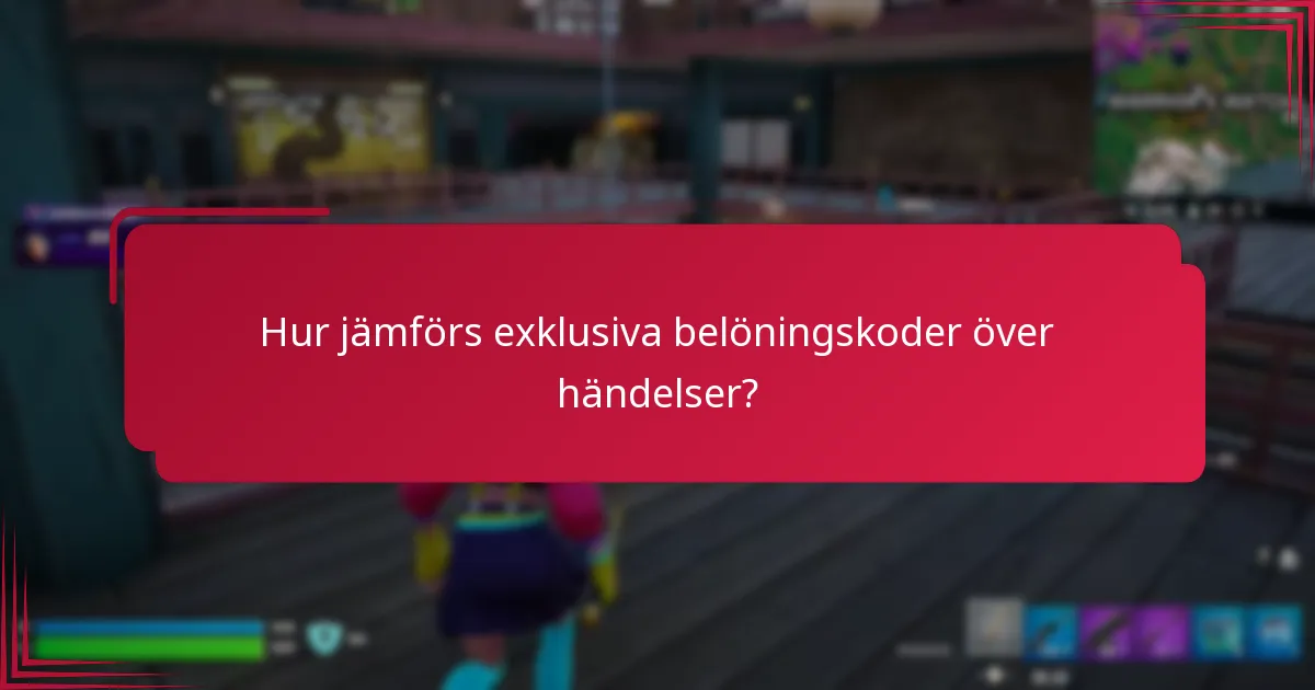 Hur jämförs exklusiva belöningskoder över händelser?