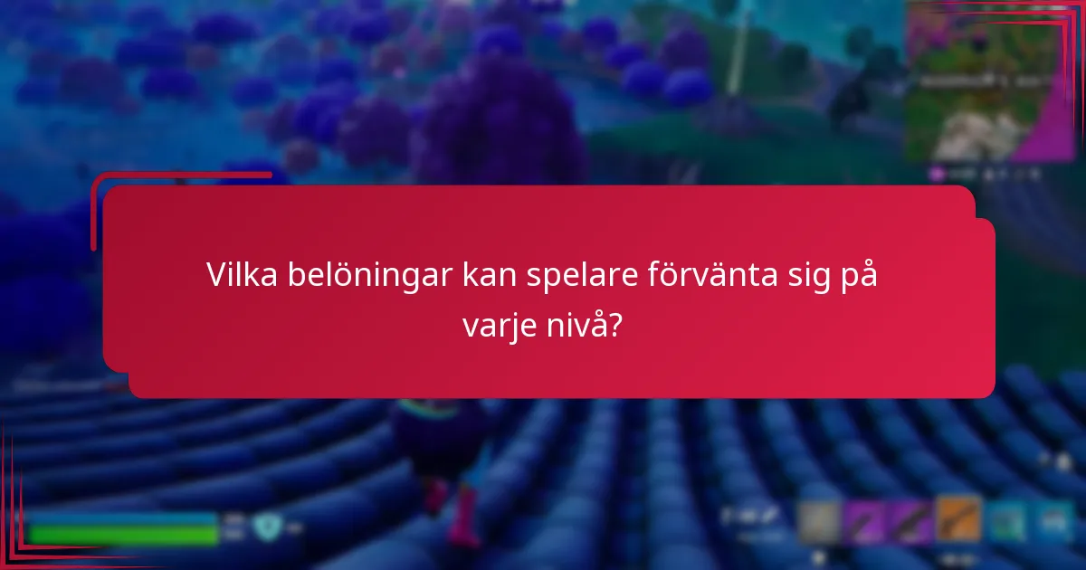 Vilka belöningar kan spelare förvänta sig på varje nivå?