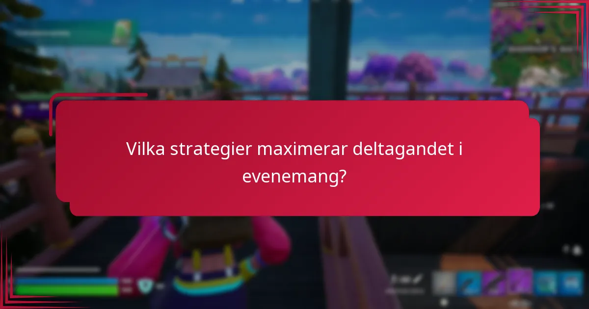 Vilka strategier maximerar deltagandet i evenemang?